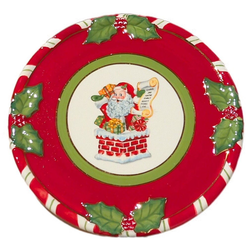 Christopher Radko Plate, Santa Claus, Collectible 9" Christmas Nostalgic Dessert